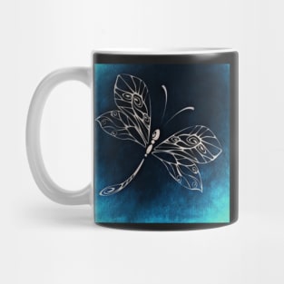 Dragonfly Design Blue, Black & White Inspirational Gifts Graphic Blue Dragonflies Mug